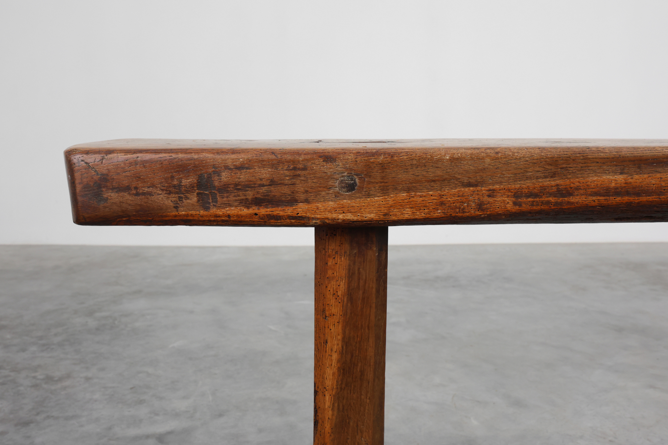 Pair of rustic Oak Benches, France, 1850thumbnail